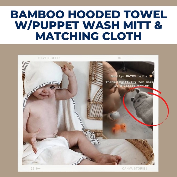 Bamboo Hooded Baby Towel Gift Set w/Lion Onesie, Toy Lion & Personalized Card - Picture 6 of 8